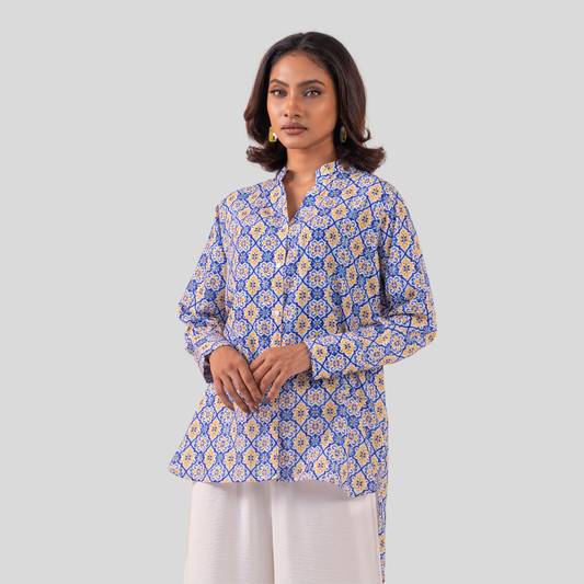Mid Length Shirt Y & Blue
