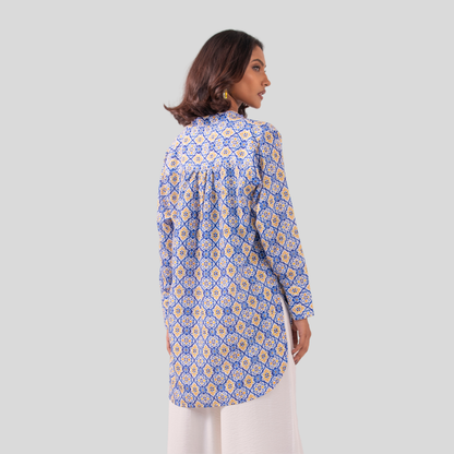 Mid Length Shirt Y & Blue