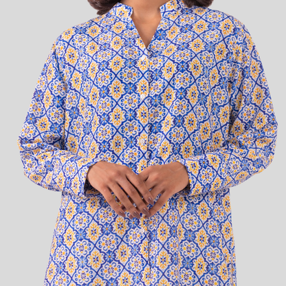 Mid Length Shirt Y & Blue