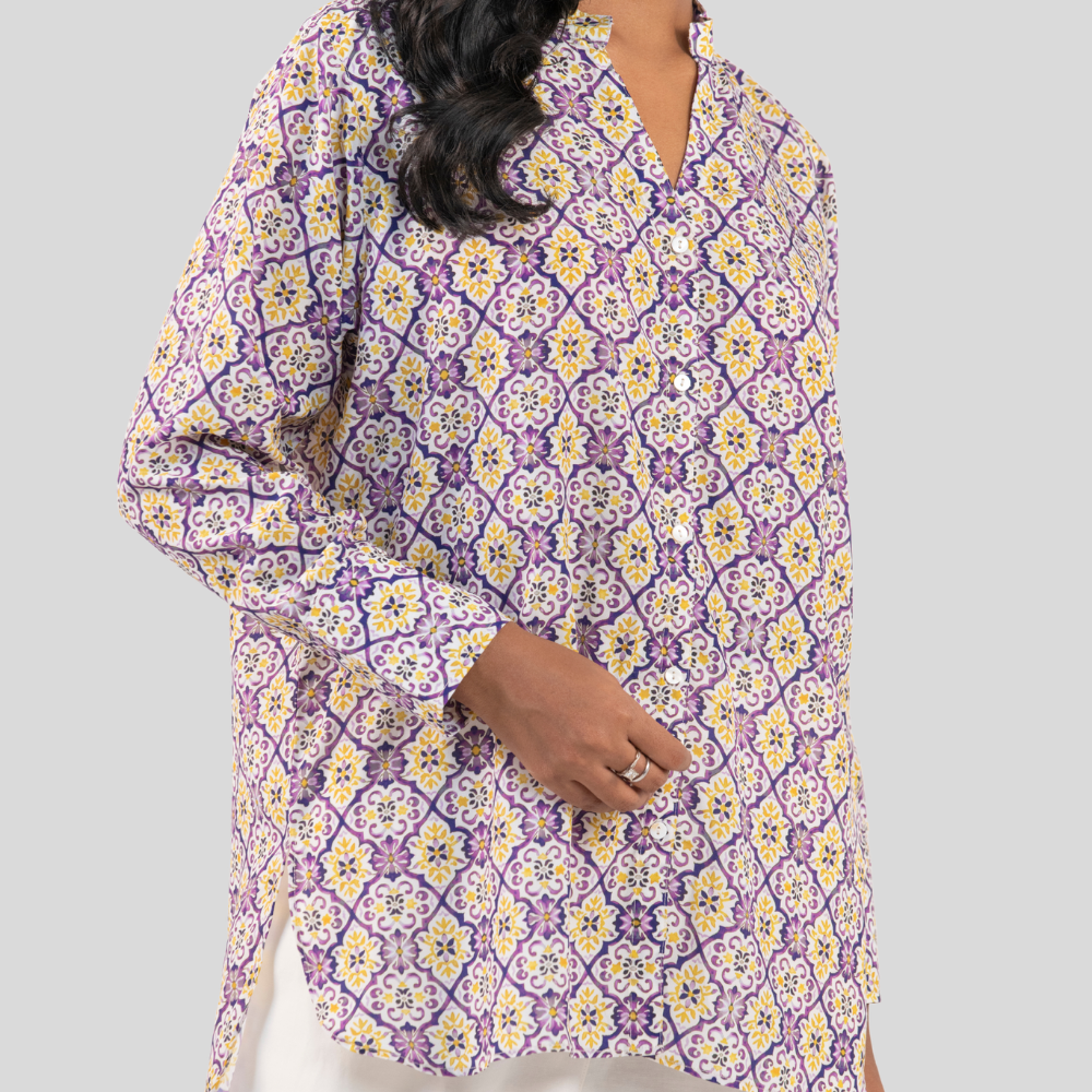 Mid Length Shirt Y & Purple