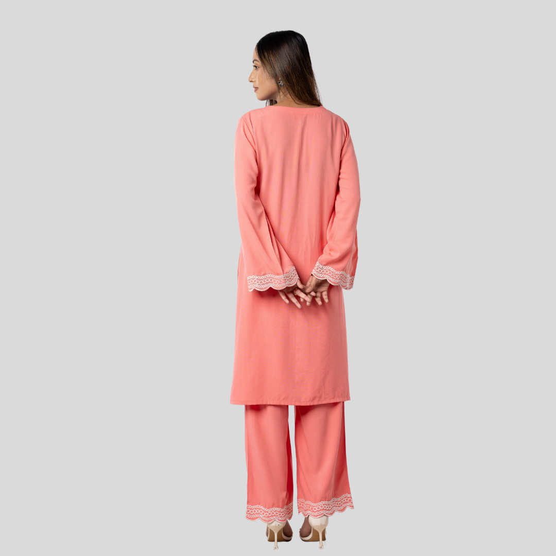 EMB Co-Ord Dark Coral