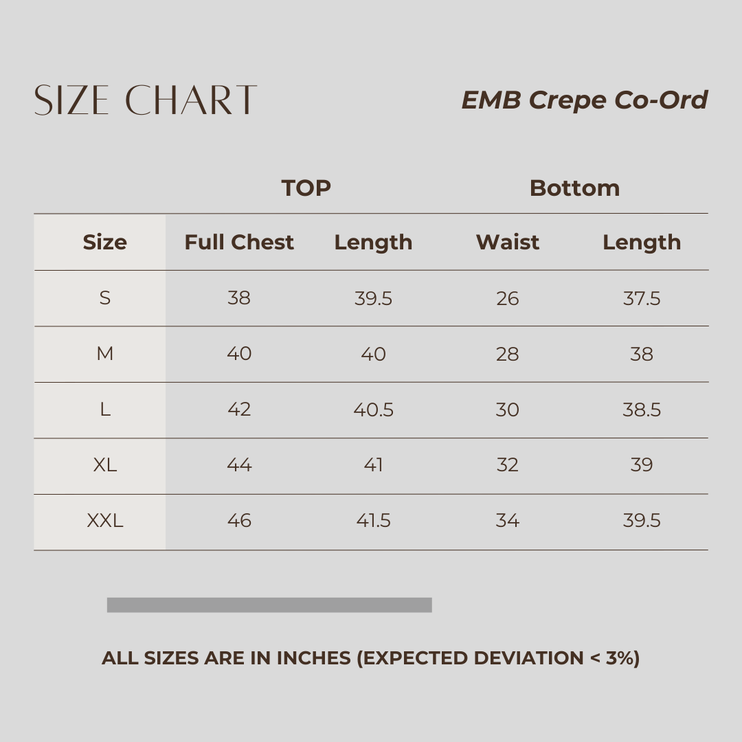 EMB Crepe Co-Ord Black