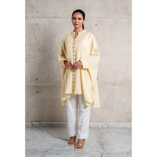 Embroidered Kaftan (Cream)