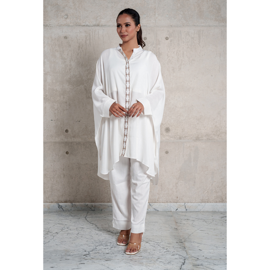 Embroidered Kaftan (White)