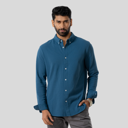 Men's Knit Shirt Evening Blue