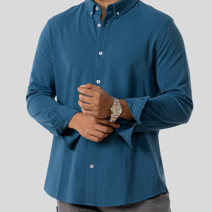 Men's Knit Shirt Evening Blue