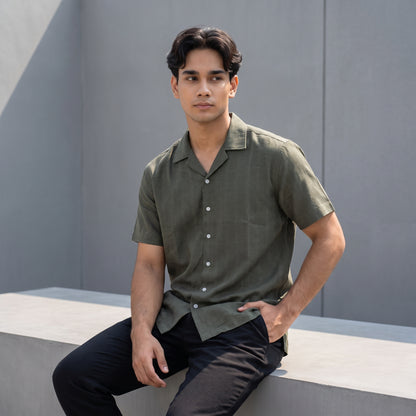 Cuban Shirt E-27MCS015 Olive
