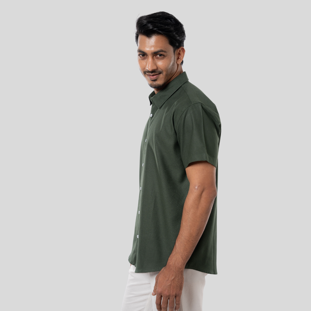 Half BTN Down Shirt Olive