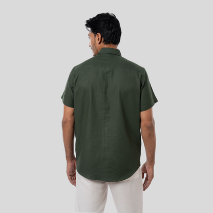 Half BTN Down Shirt Olive