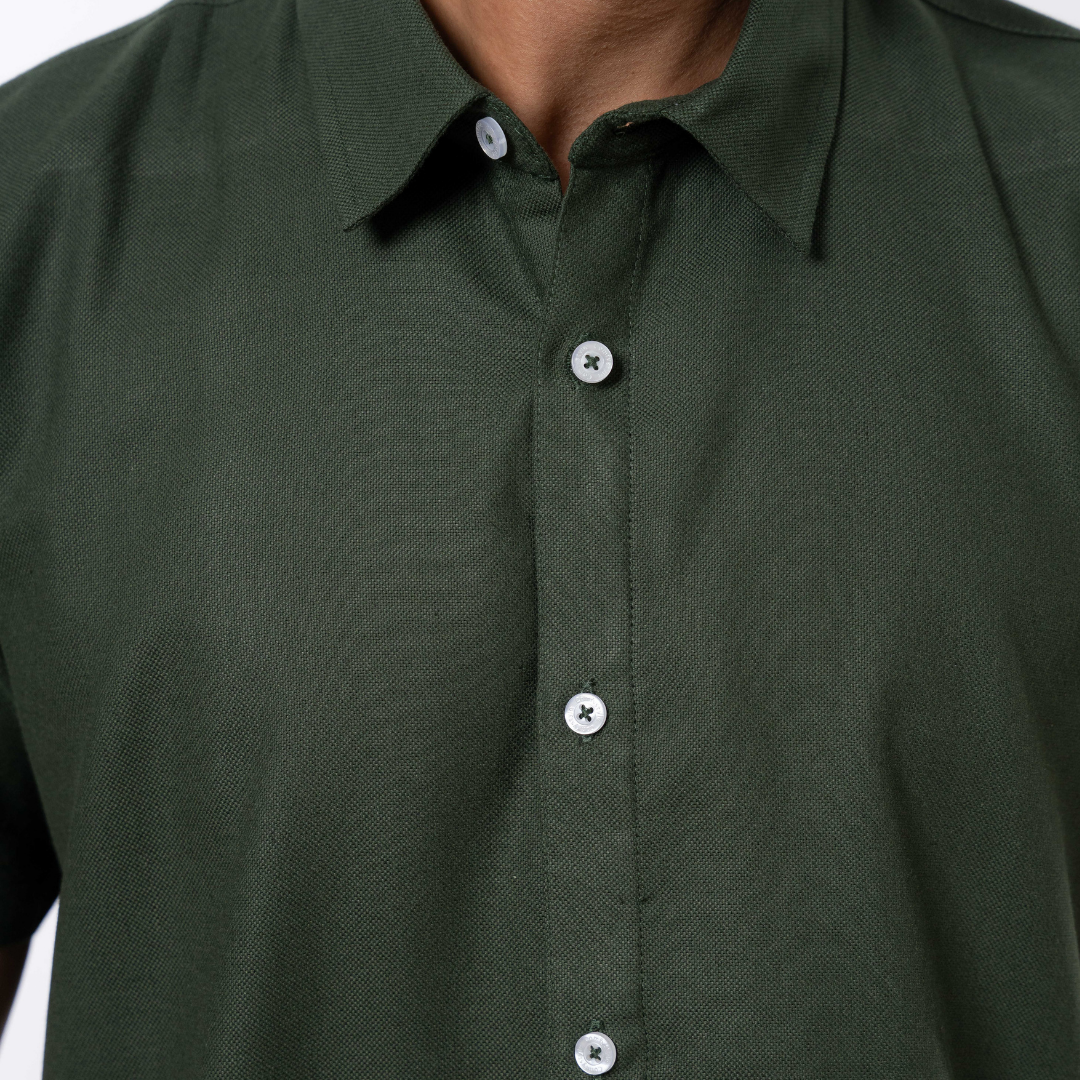 Half BTN Down Shirt Olive