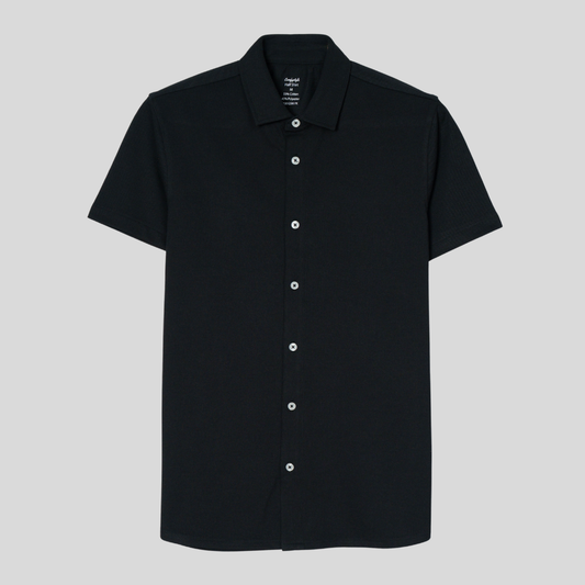 Knit Half Shirt Black