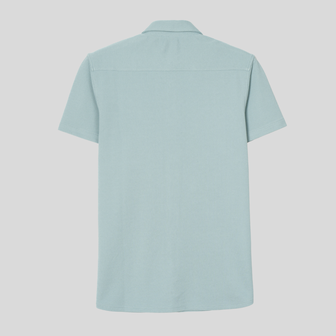 Knit Half Shirt Slate Gray