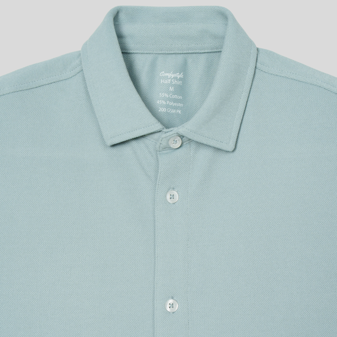 Knit Half Shirt Slate Gray