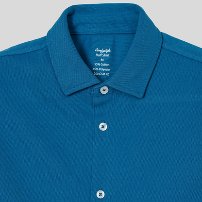 Knit Half Shirt Dark Blue