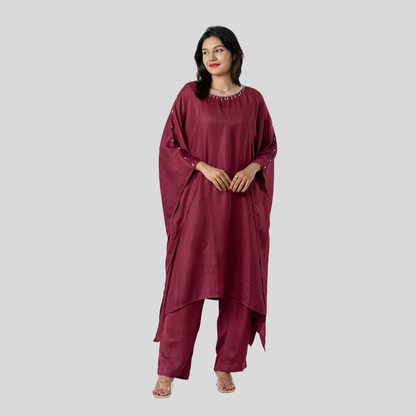 Kaftan Co-ord Maroon
