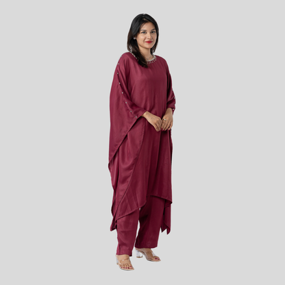Kaftan Co-ord Maroon