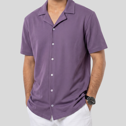 Knit Cuban Shirt Vintage Violet