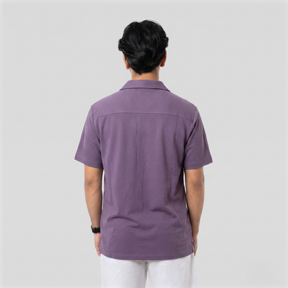 Knit Cuban Shirt Vintage Violet