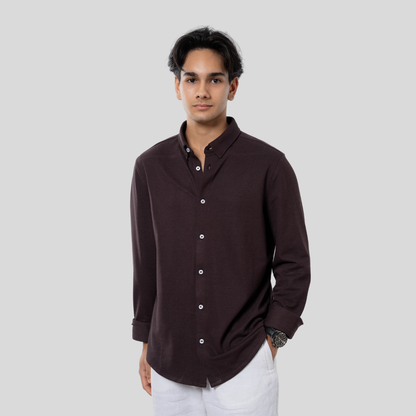 Premium Men’s Knit Shirt Coffee