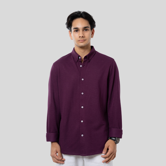 Premium Men’s Knit Shirt Wine
