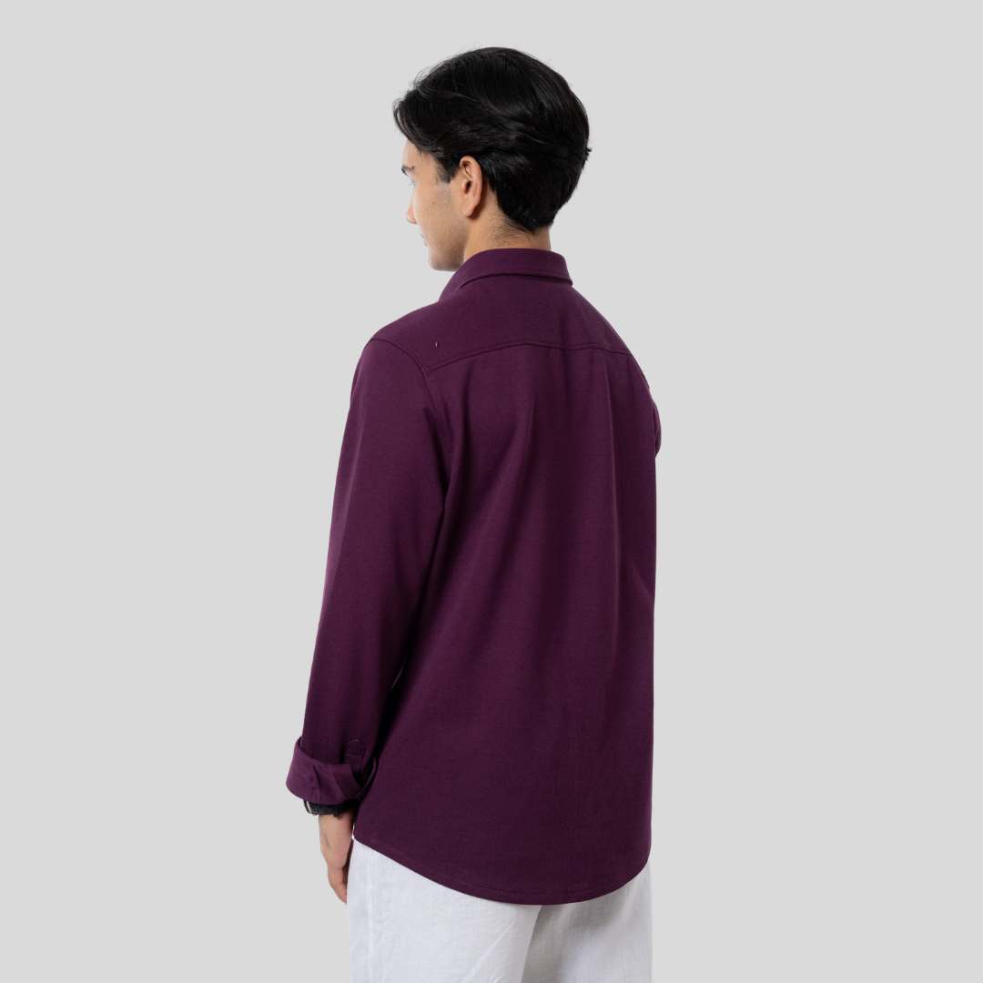 Premium Men’s Knit Shirt Wine