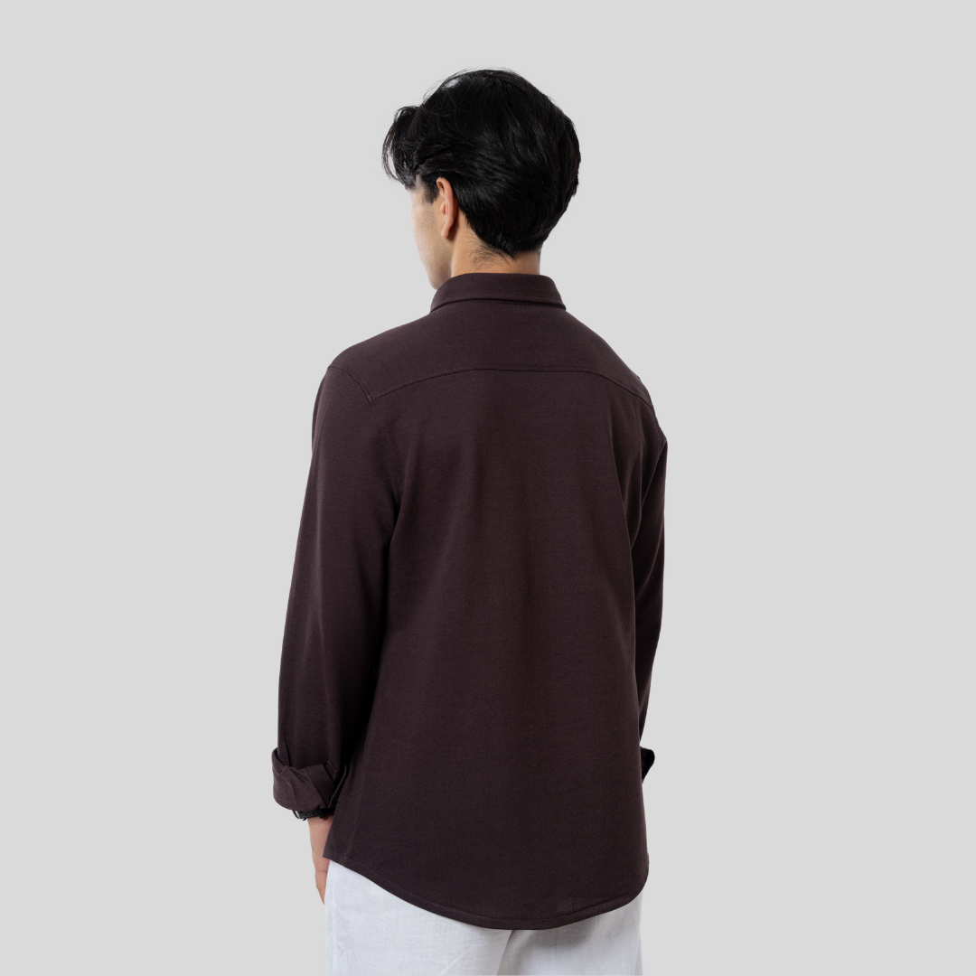 Premium Men’s Knit Shirt Coffee