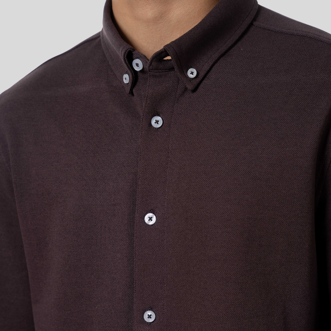 Premium Men’s Knit Shirt Coffee