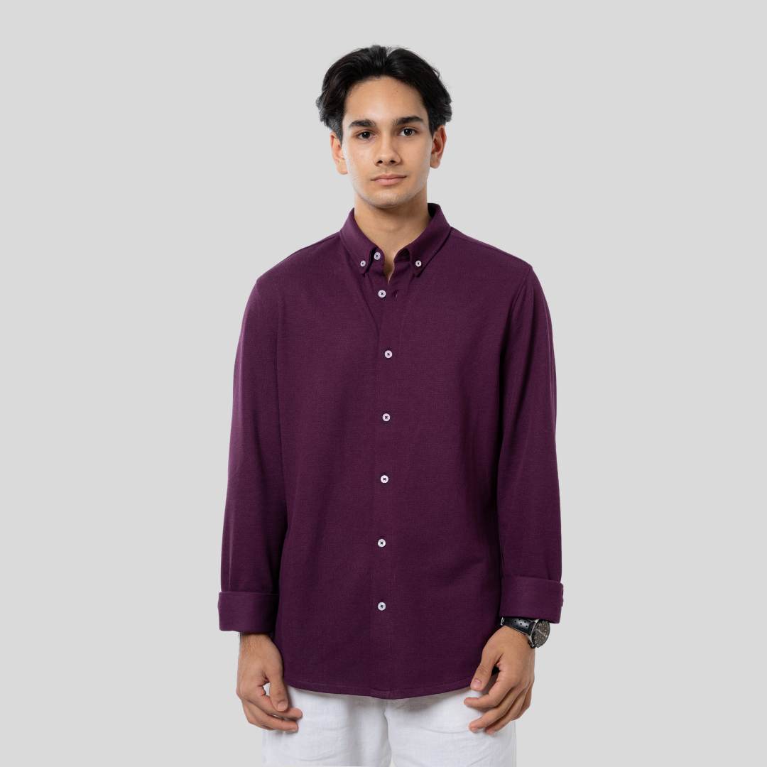 Premium Men’s Knit Shirt  Wine