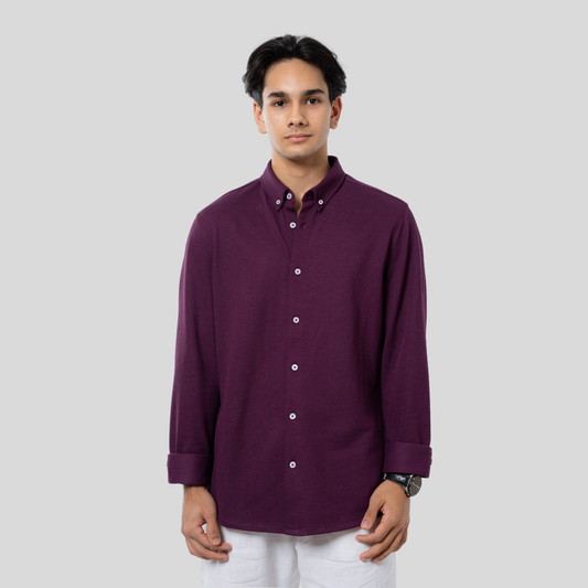 Premium Men’s Knit Shirt  Wine