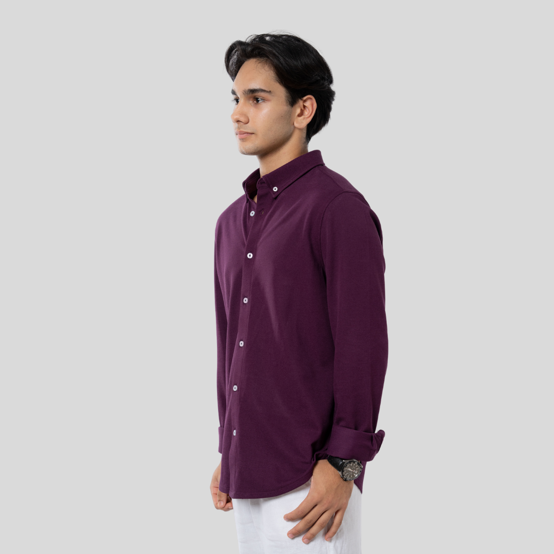Premium Men’s Knit Shirt  Wine
