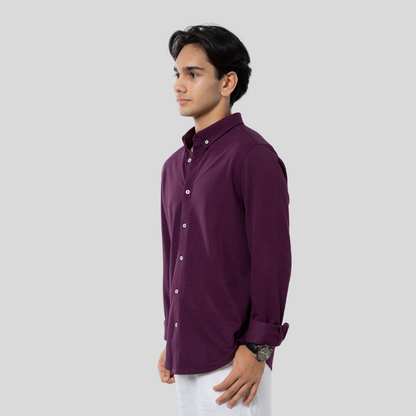 Premium Men’s Knit Shirt  Wine