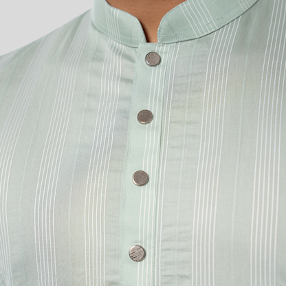 Men's CVC Stripe Panjabi Seafoam Green