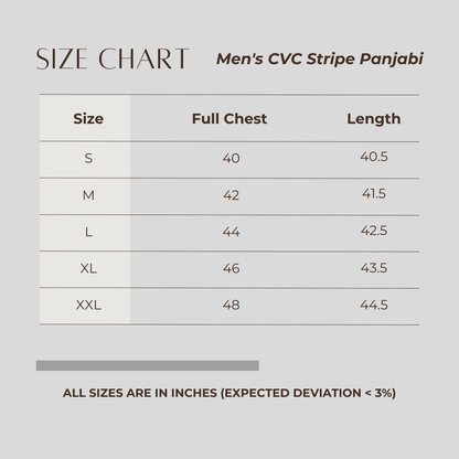 Men's CVC Stripe Panjabi Black