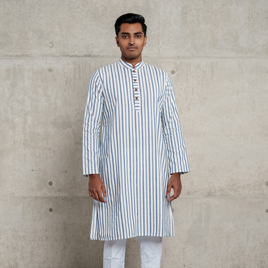 Men's Casual Panjabi Y/D (B&W)