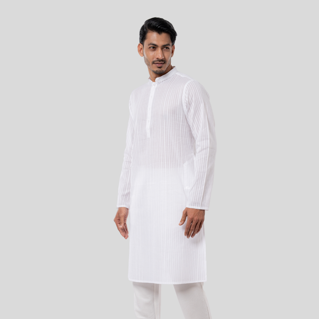 Men's Classic CTN Panjabi Step White