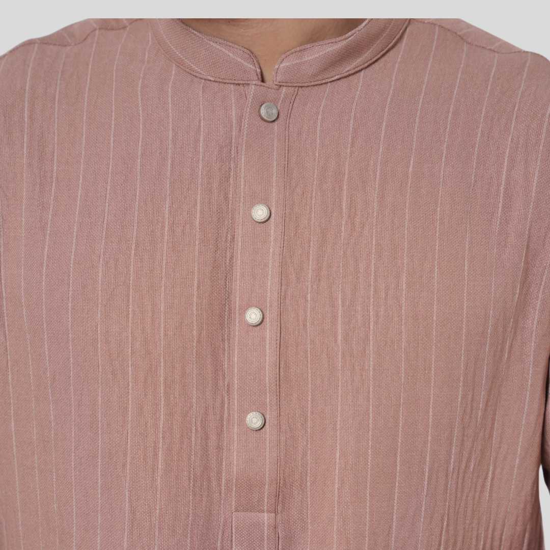 Men's Classic Y/D Panjabi Rose & White