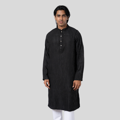 Men's Classic Y/D Panjabi Black & White
