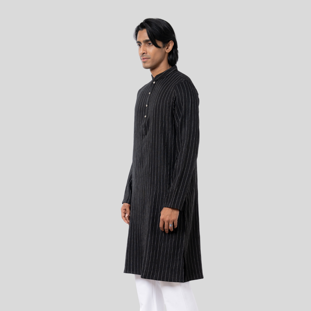 Men's Classic Y/D Panjabi Black & White