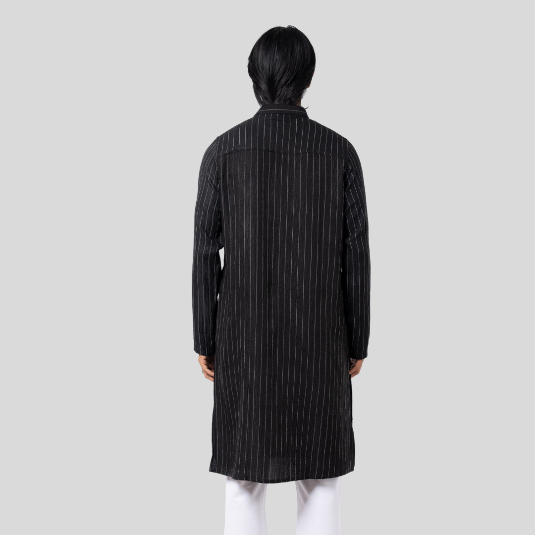 Men's Classic Y/D Panjabi Black & White
