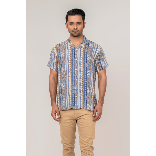 Men's Cuban Shirt Linen Multicolor AOP