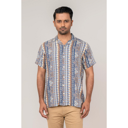 Men's Cuban Shirt Linen Multicolor AOP