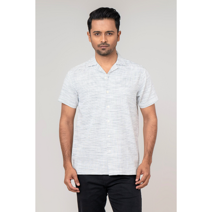 Men's Cuban Shirt Y/D Sky and Black