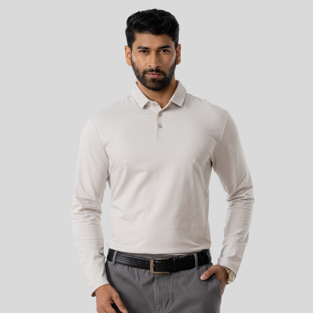 Executive Full Slv Polo Grey