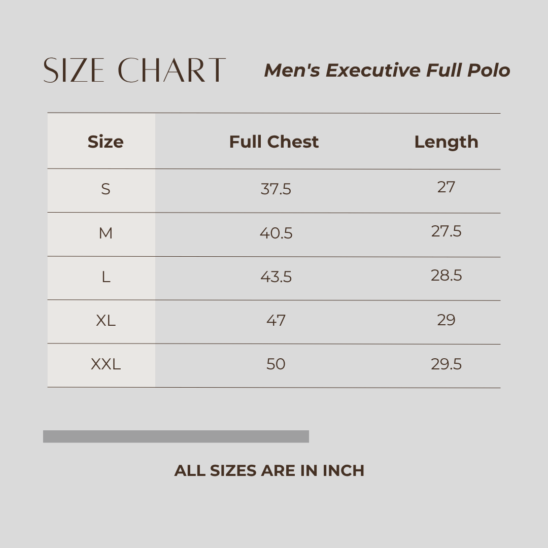 Men's Executive Full Sleeve Polo Cappuccino