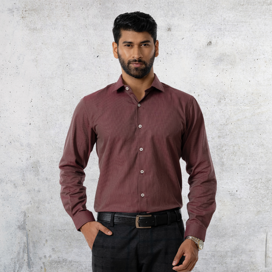 Men's Fancy Shirt Maroon