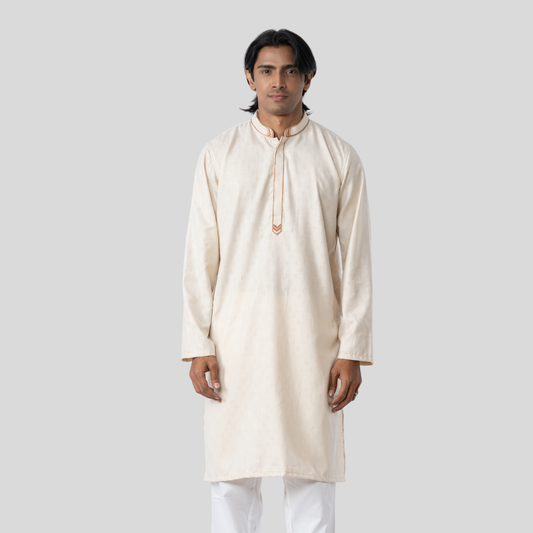JQD Karchupi Panjabi Beige