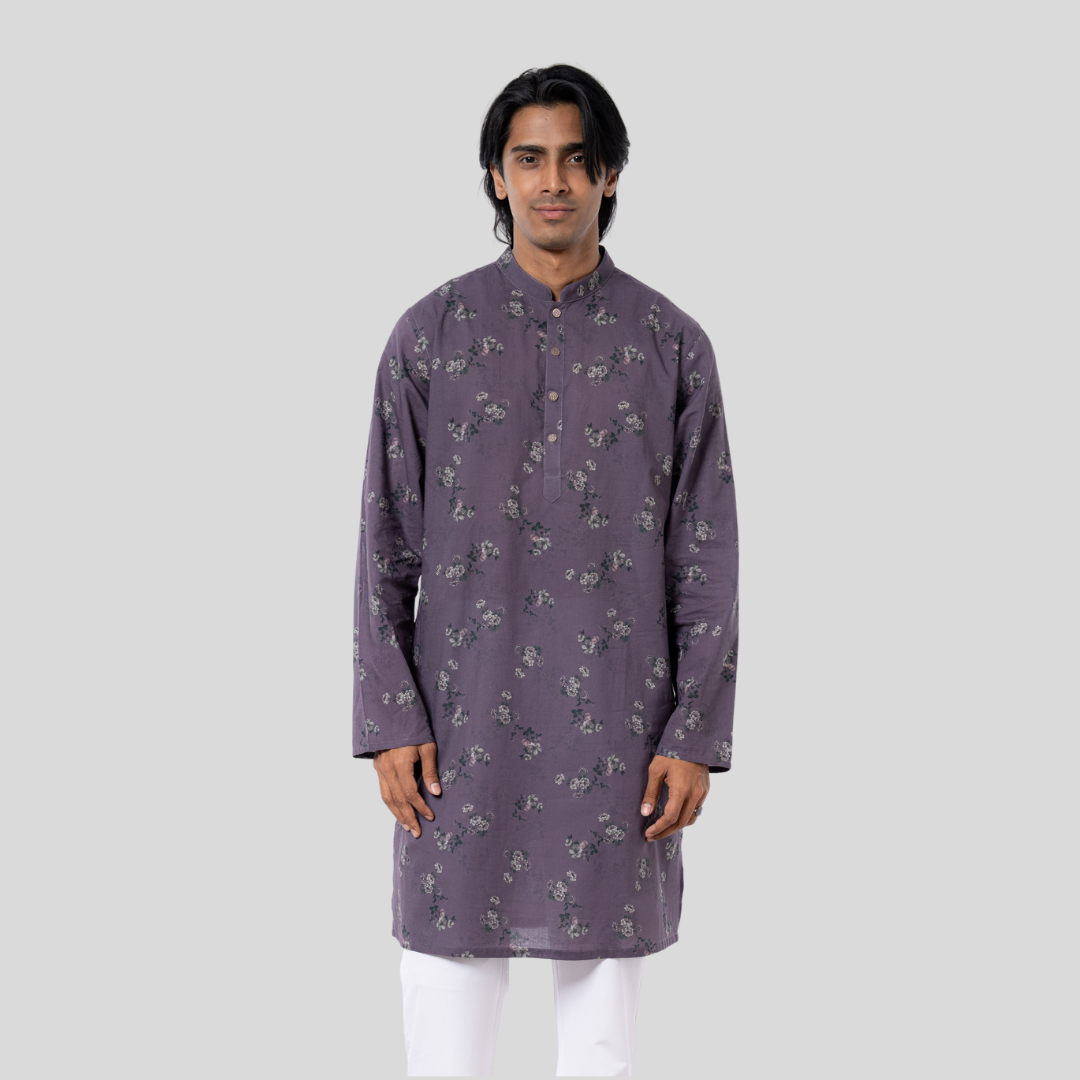 Men's Panjabi AOP Plum