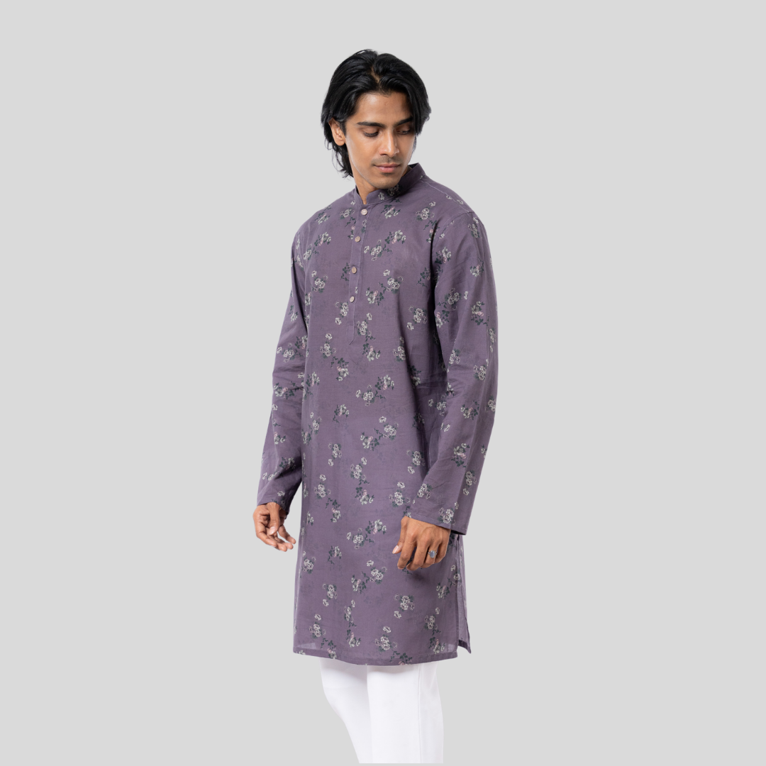 Men's Panjabi AOP Plum