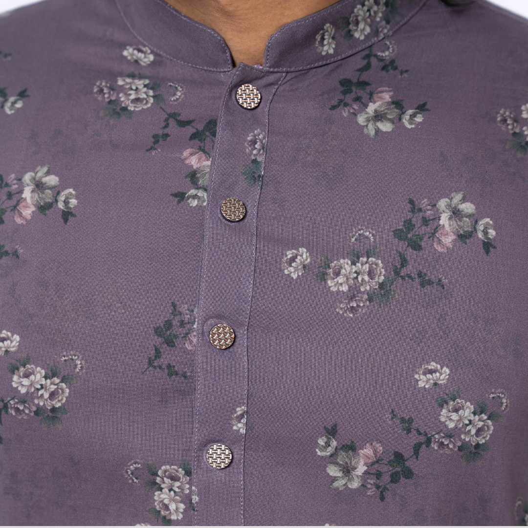 Men's Panjabi AOP Plum