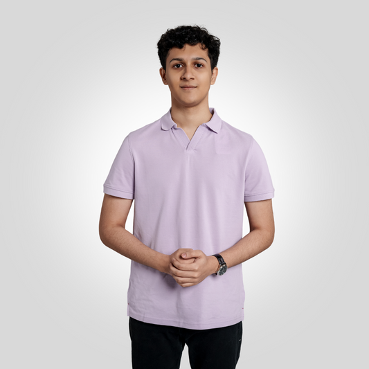 Men's V Neck Polo Lilac